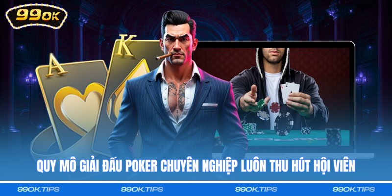 Quy mô giải đấu Poker chuyên nghiệp luôn thu hút hội viên